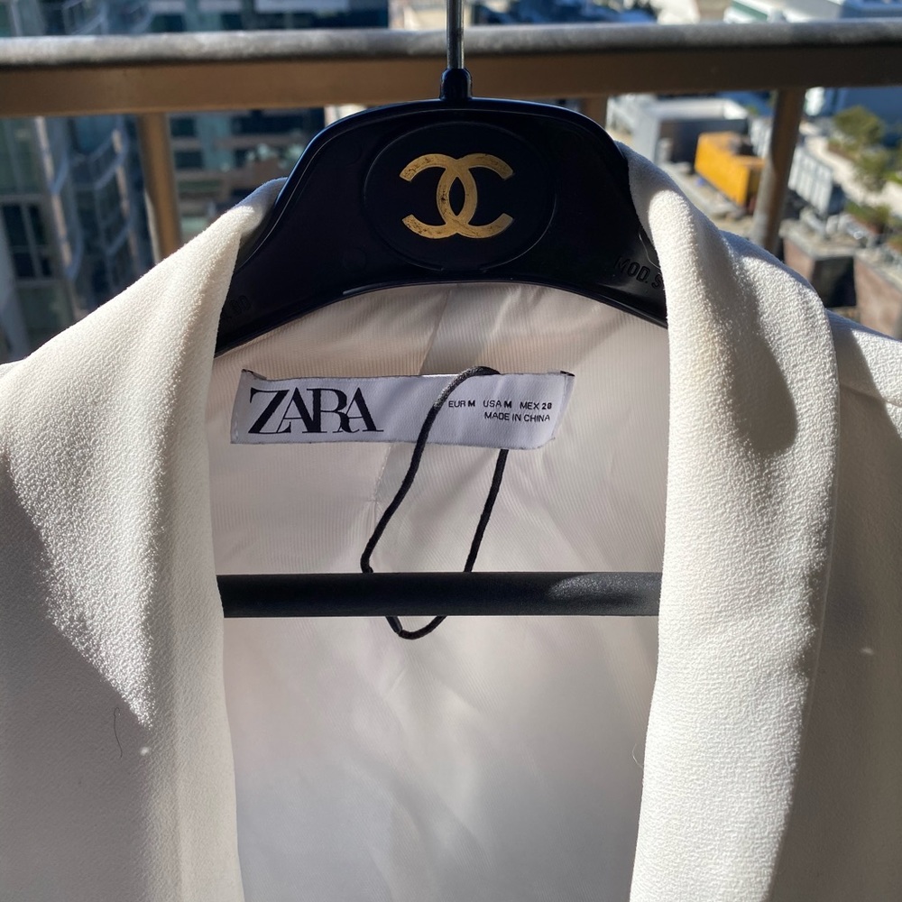 Zara White Blazer Size M